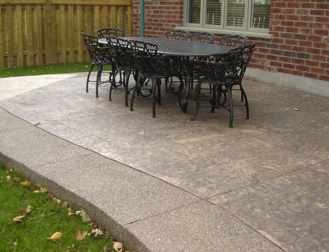 Textured patio section
