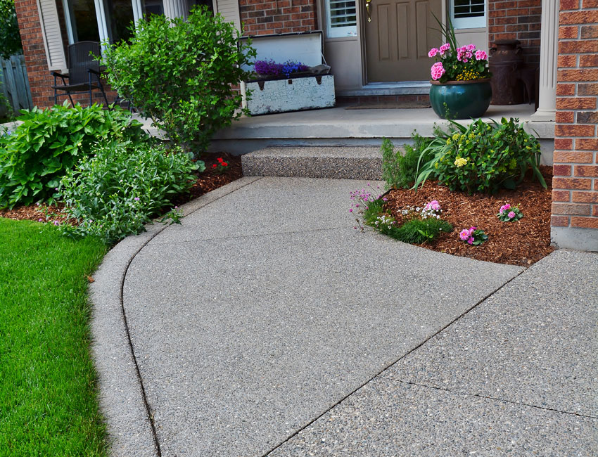 Finished aggregate walkway